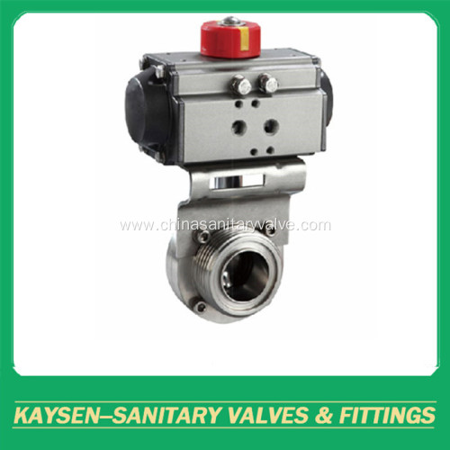 3A Hygienic Butterfly Valve Aluminium Pneumatic Male end